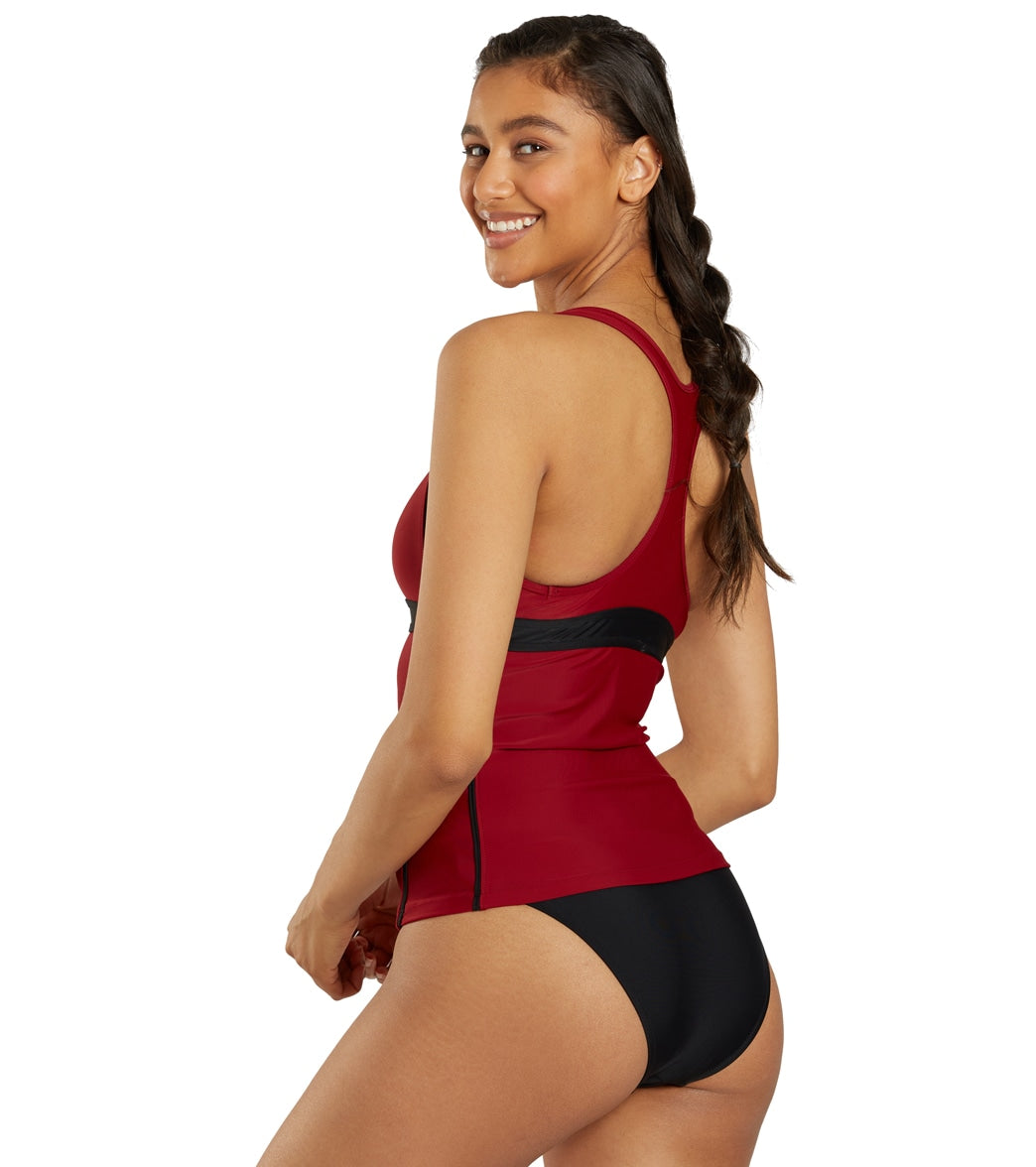 Sporti Active Racerback Solid Tankini Top