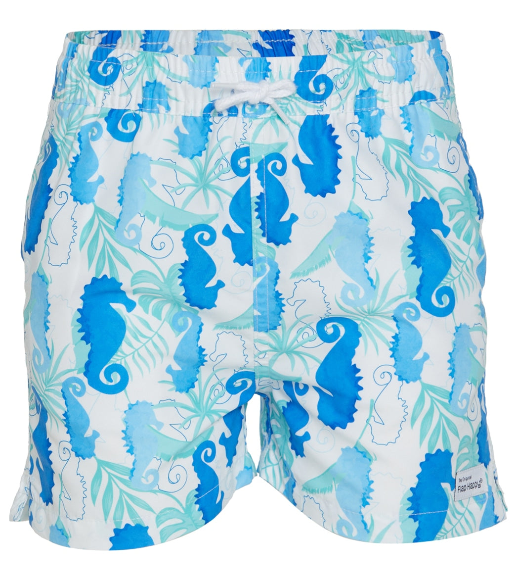 Flap Happy Boys' Seahorse Reef Wesley UPF 50+ Swim Trunks (Baby, Toddler, Little Kid) Seahorse Reef