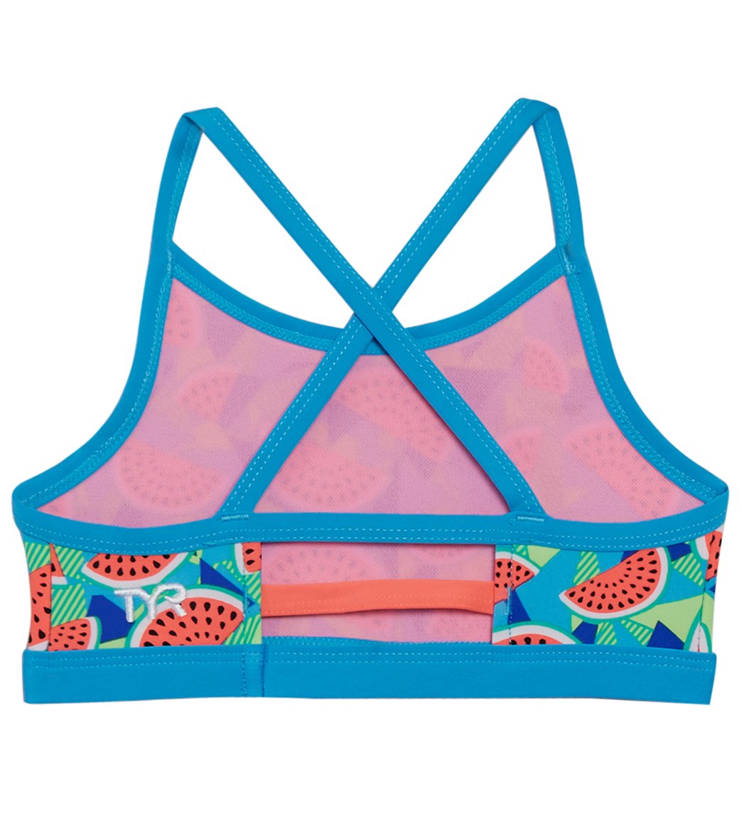 TYR Girls' Tutti Fruitti Trinity Bikini Top (Big Kid)