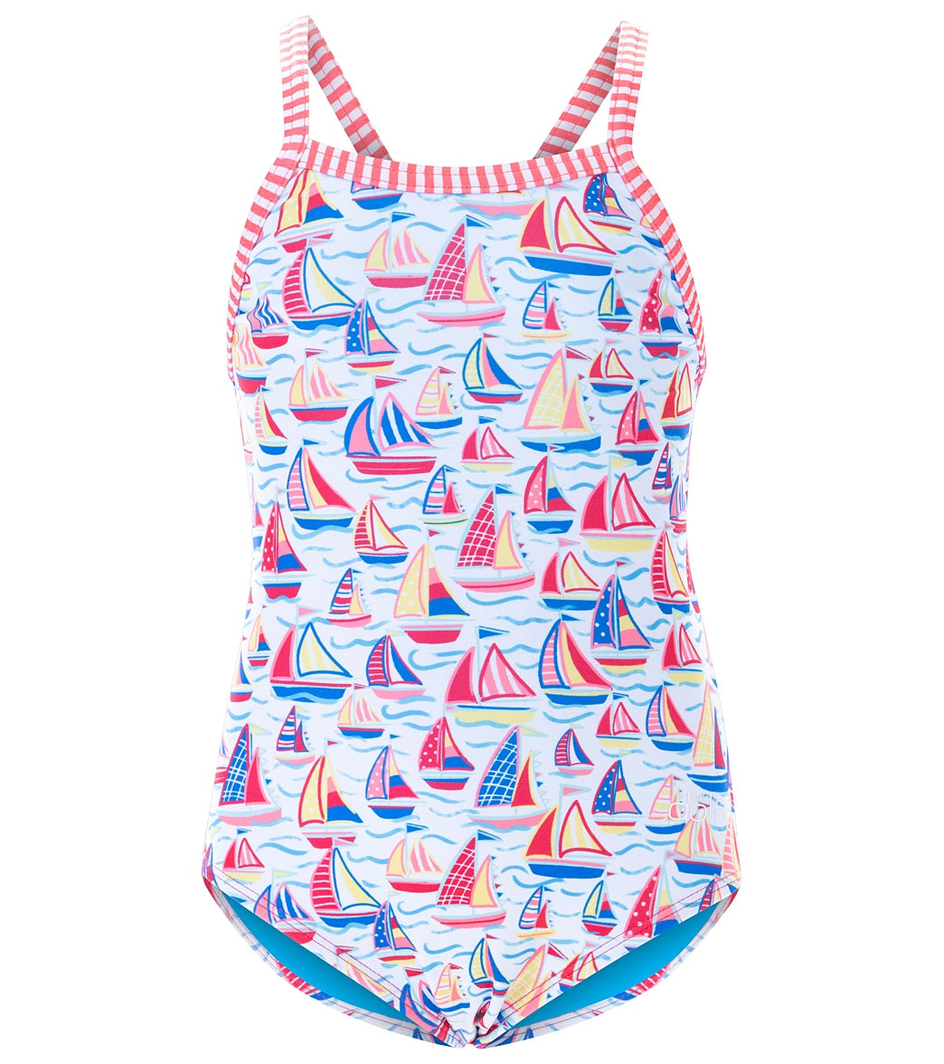 Dolfin Girls' High Tide Printed One Piece Swimsuit (Little Kid) High Tide