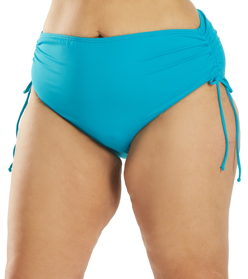 Beach House Plus Size Solid Hayden High Waisted Adjustable Side Bikini Bottom