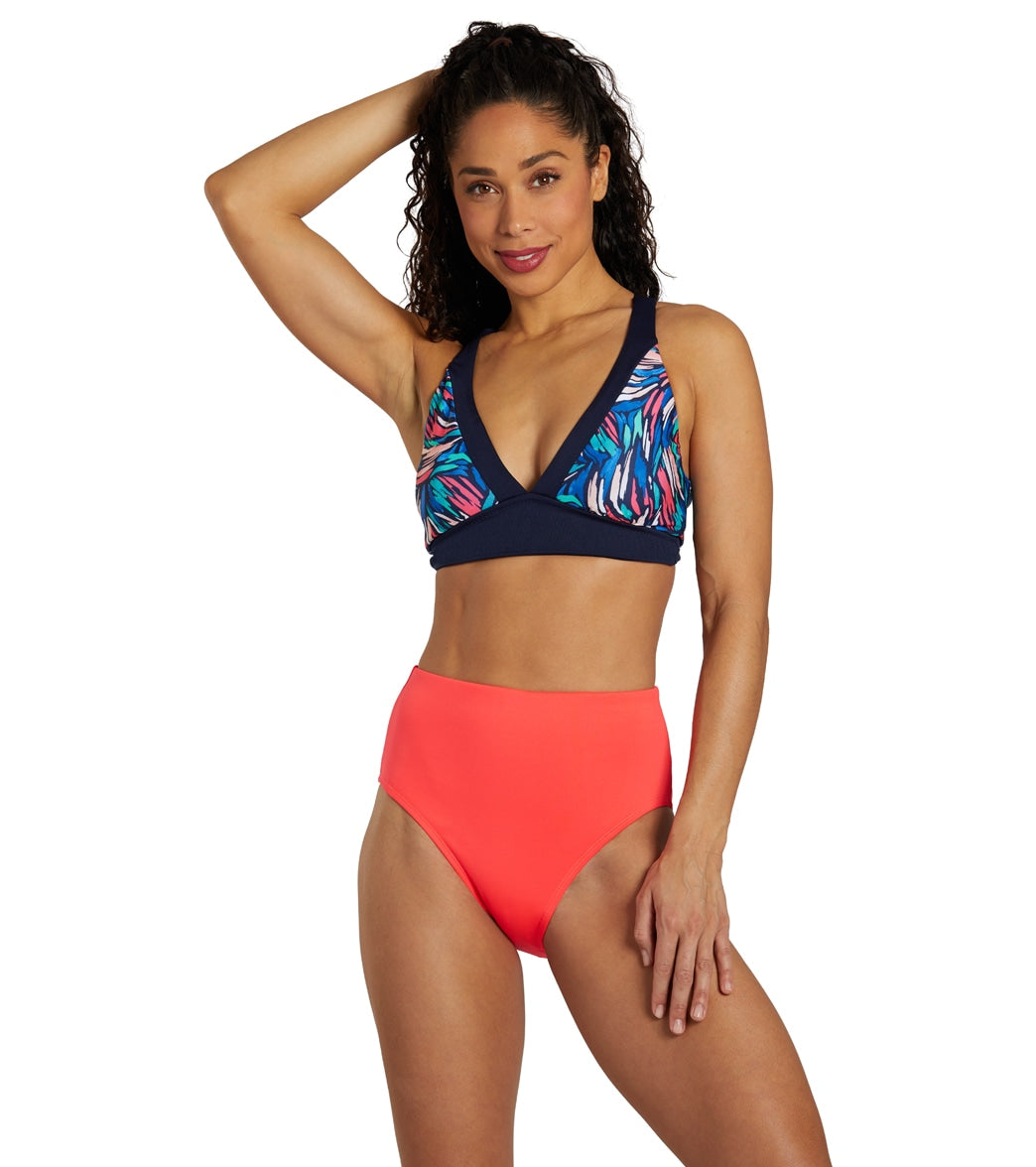 Dolfin Women's Solid High Waist Contemporary Bikini Bottom