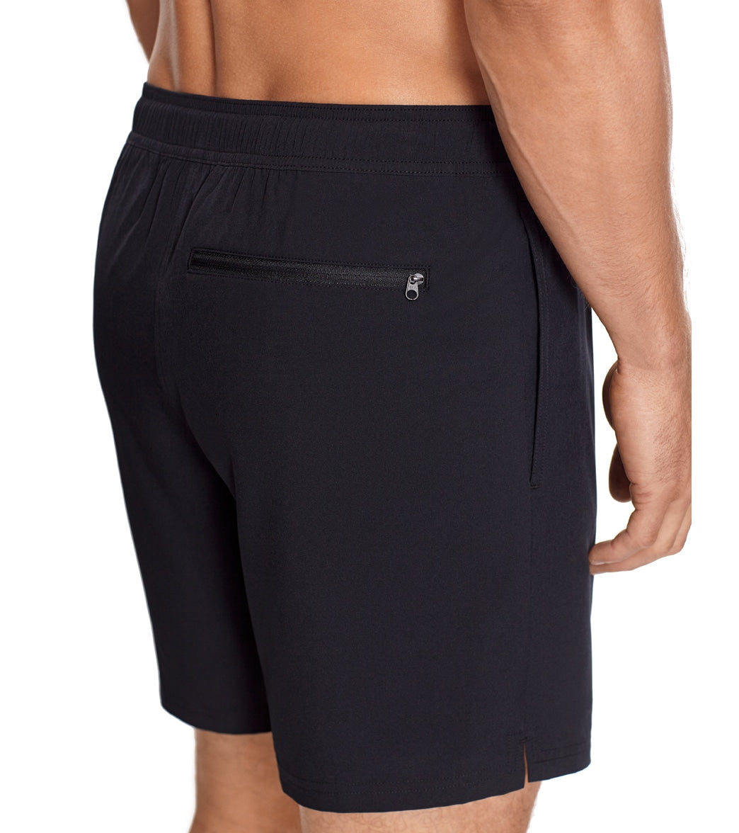 Reebok Men's Main Solid Black 7 Swim Trunks Black