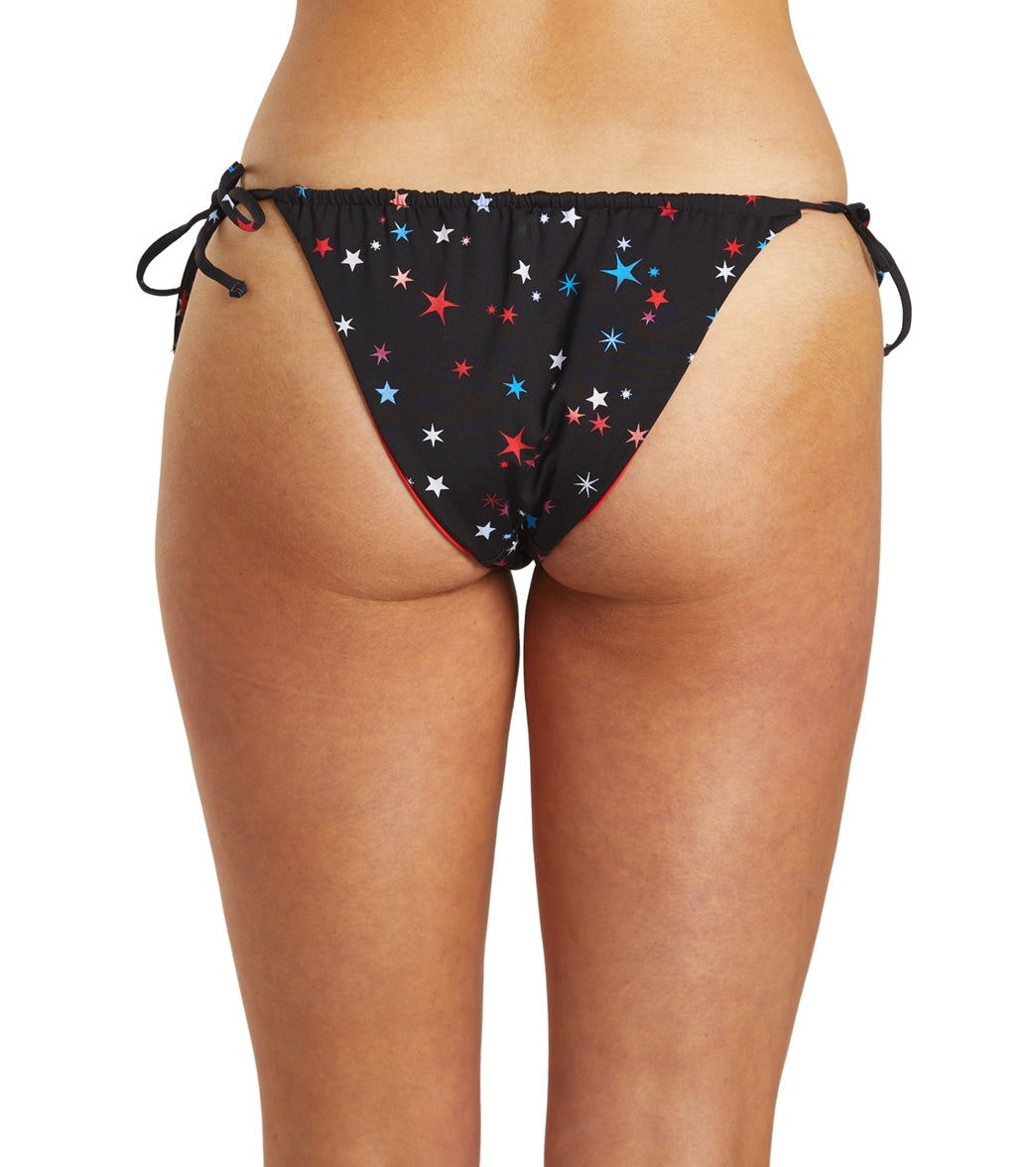 Hurley Women's Cosmic Reversible Side Tie Bikini Bottom Cosmic Black