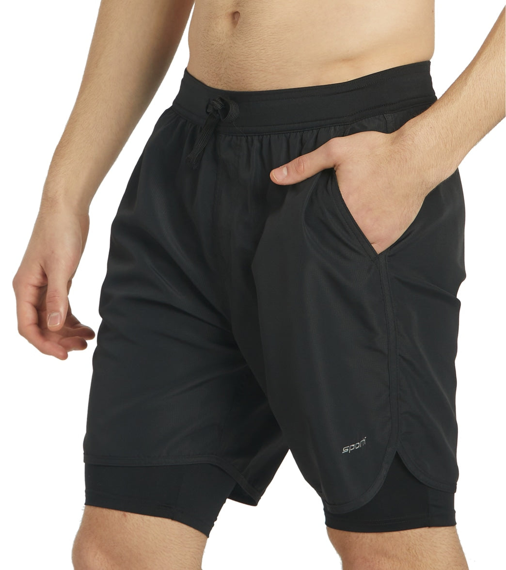 Sporti Men's Active Compressed Athletic Short Black