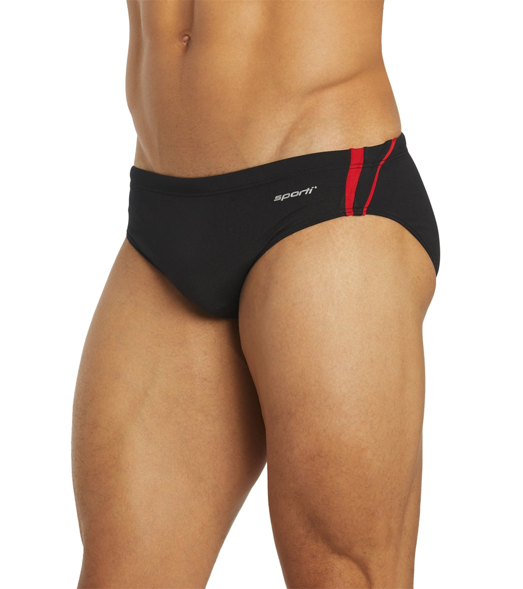 Sporti HydroLast Splice Brief Swimsuit (22-40) Black/Red