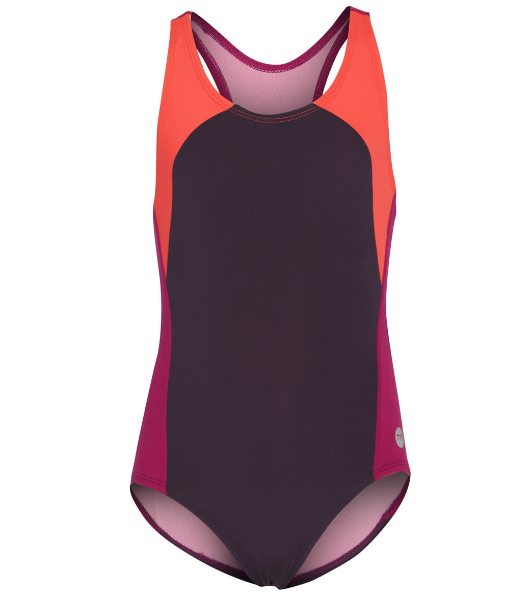 TYR Girls' Solid Splice Maxfit One Piece Swimsuit (Little Kid, Big Kid)