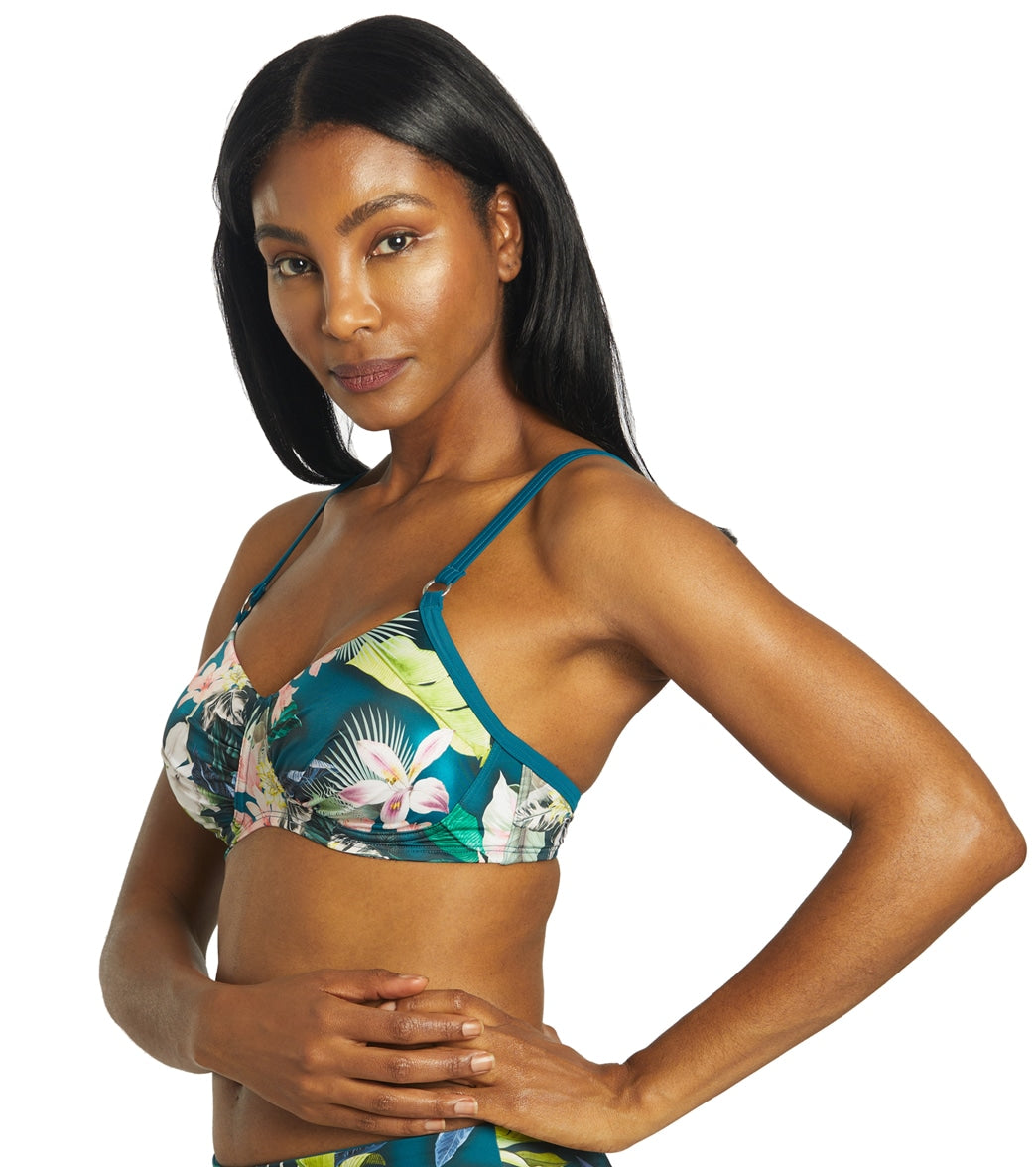 Amoena Women's Flower Spirit Mastectomy Bikini Top Emerald/Jungle