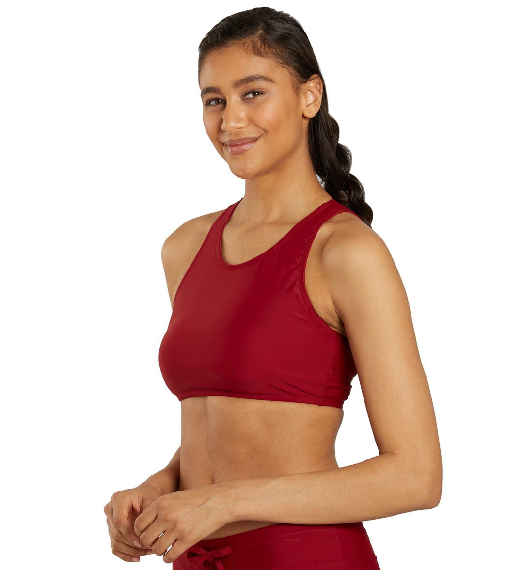 Sporti Active High Neck Crop Bikini Top Nutmeg