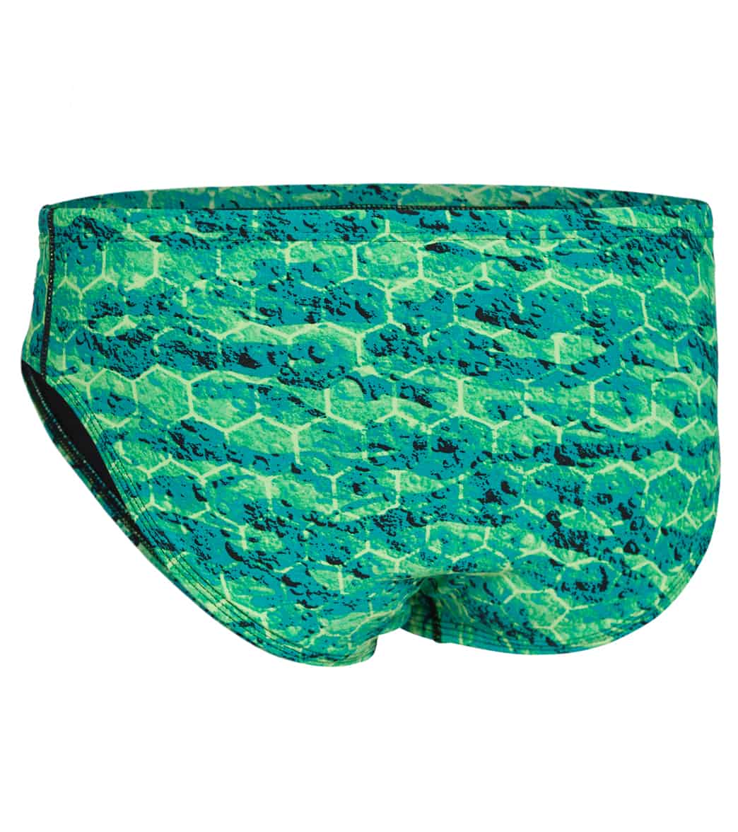 TYR Men's Agran Wave Racer Brief Swimsuit Green