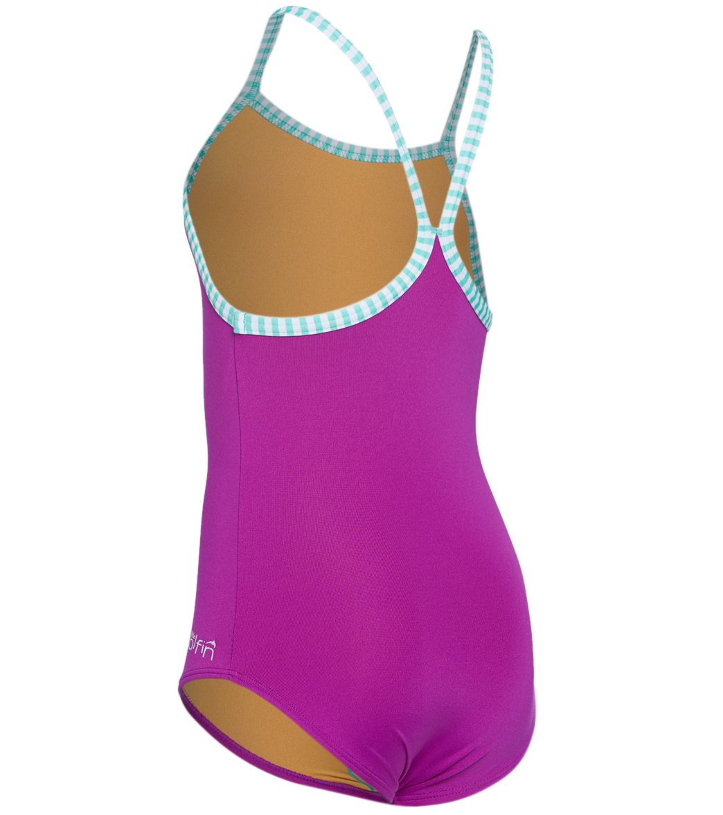 Dolfin Girls' Solid One Piece Swimsuit (Toddler, Little Kid) Purple