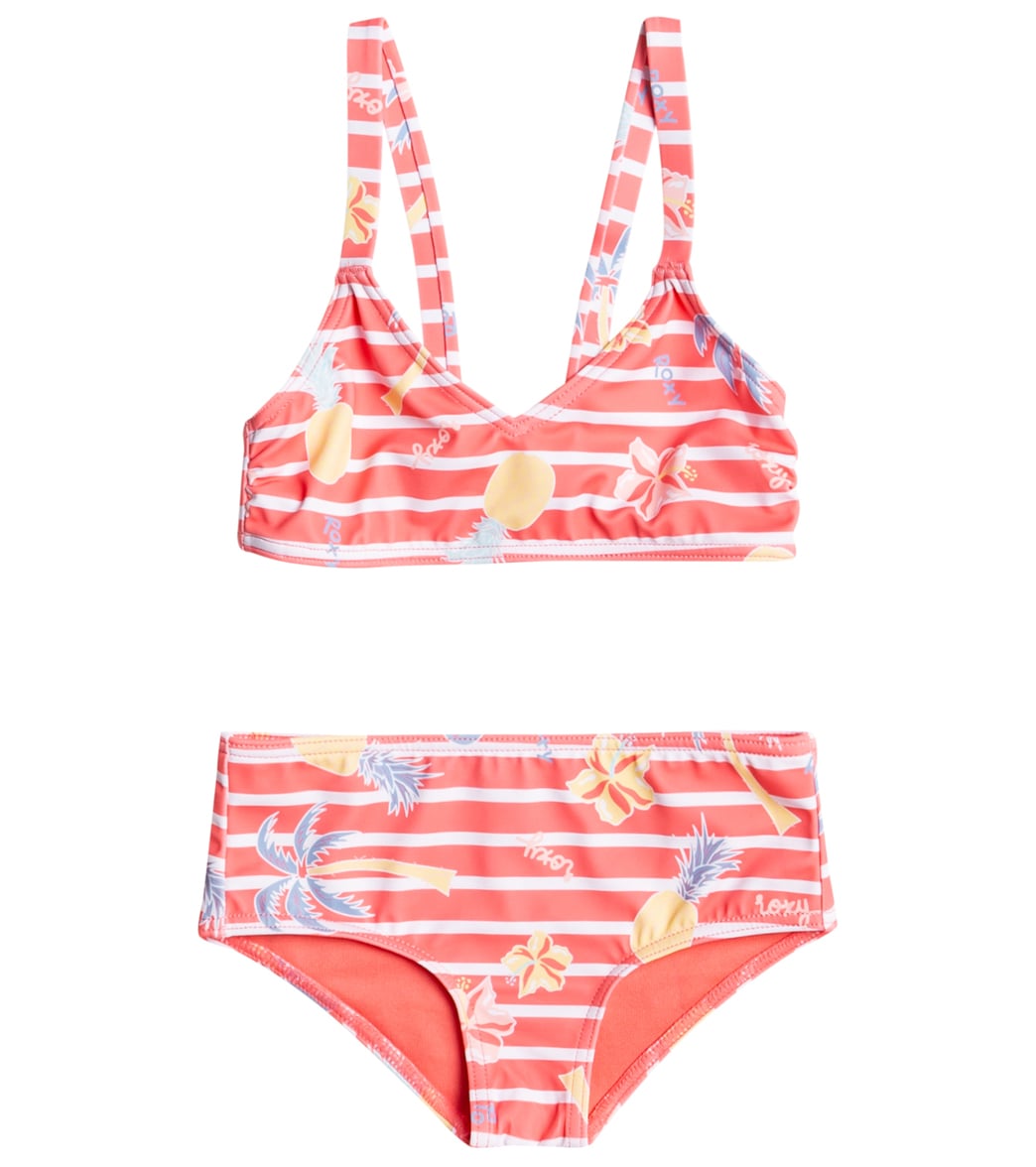 Roxy Girls' Little Pineapple Two Piece Bikini Set (Toddler, Little Kid) Tea Rose Holiday Dreaming S