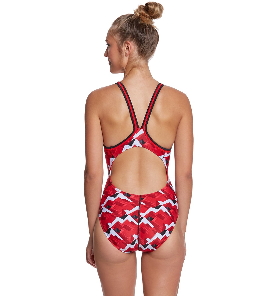 Dolfin XtraSleek Eco Women's Denali DBX Back One Piece Swimsuit Red