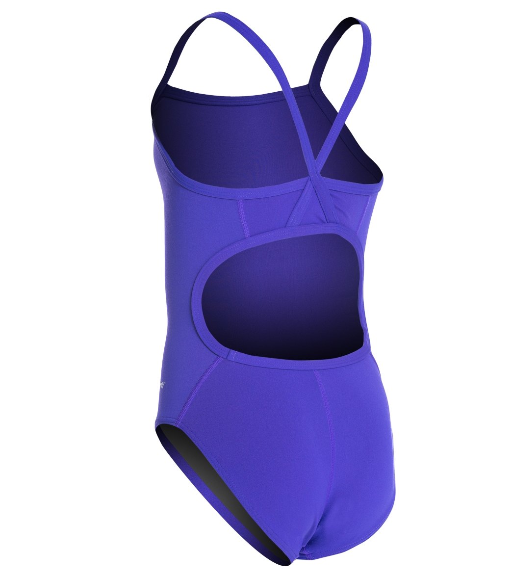 Sporti HydroLast Solid Thin Strap One Piece Swimsuit Youth (22-28) Purple