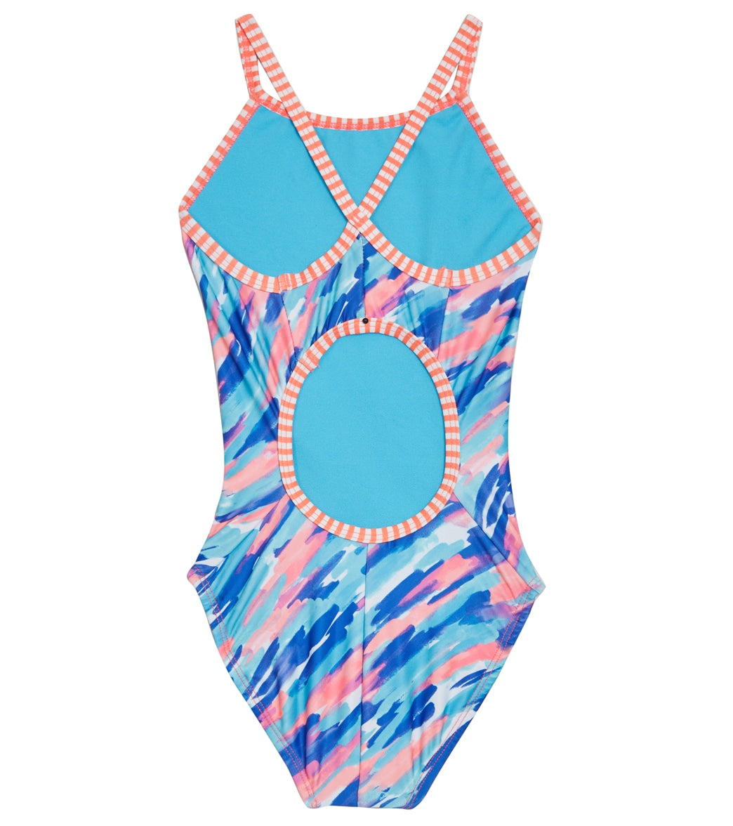 Dolfin Girls' Printed One Piece Swimsuit (Big Kid)