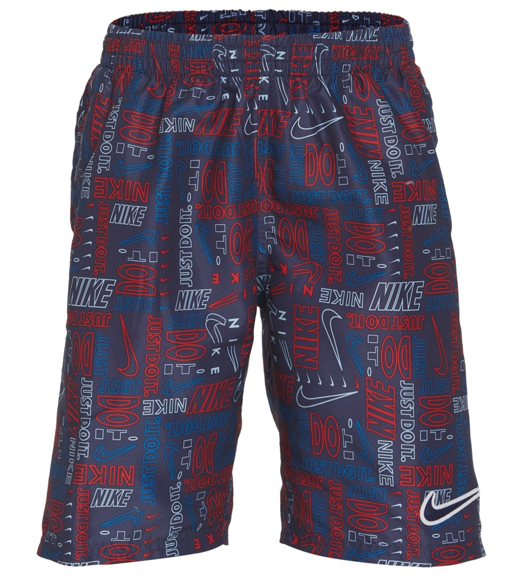 Nike Boys' Logo Mash-Up 17 Volley Short (Big Kid) Midnight Navy