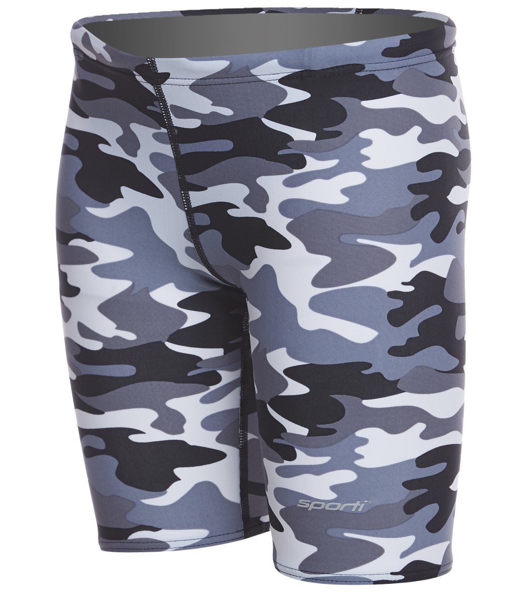 Sporti Camouflage Jammer Swimsuit Youth (22-28) Black/Grey