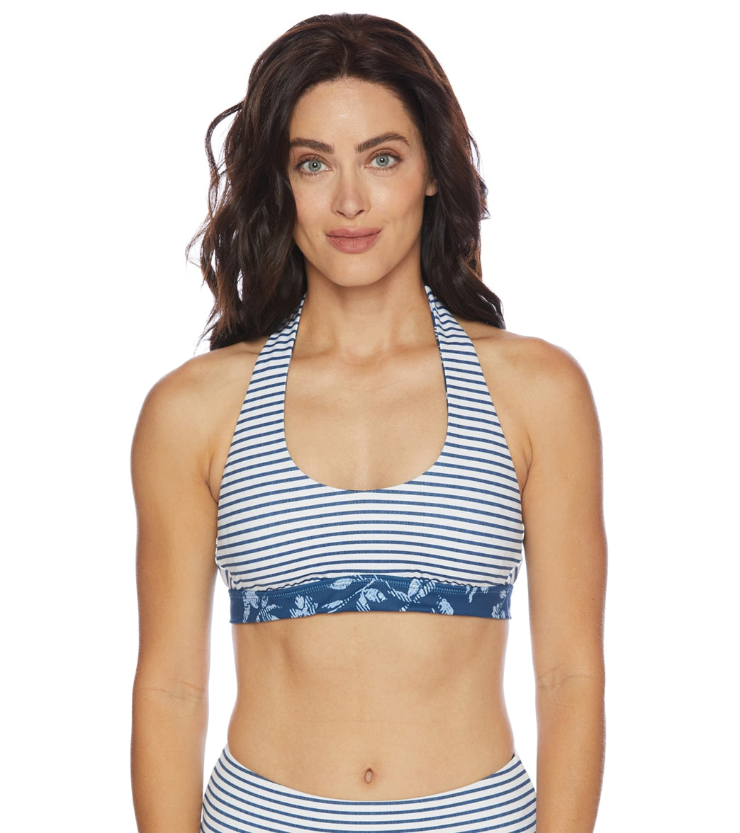 Splendid Women's Double Dutch Reversible Halter Bikini Top Chambray