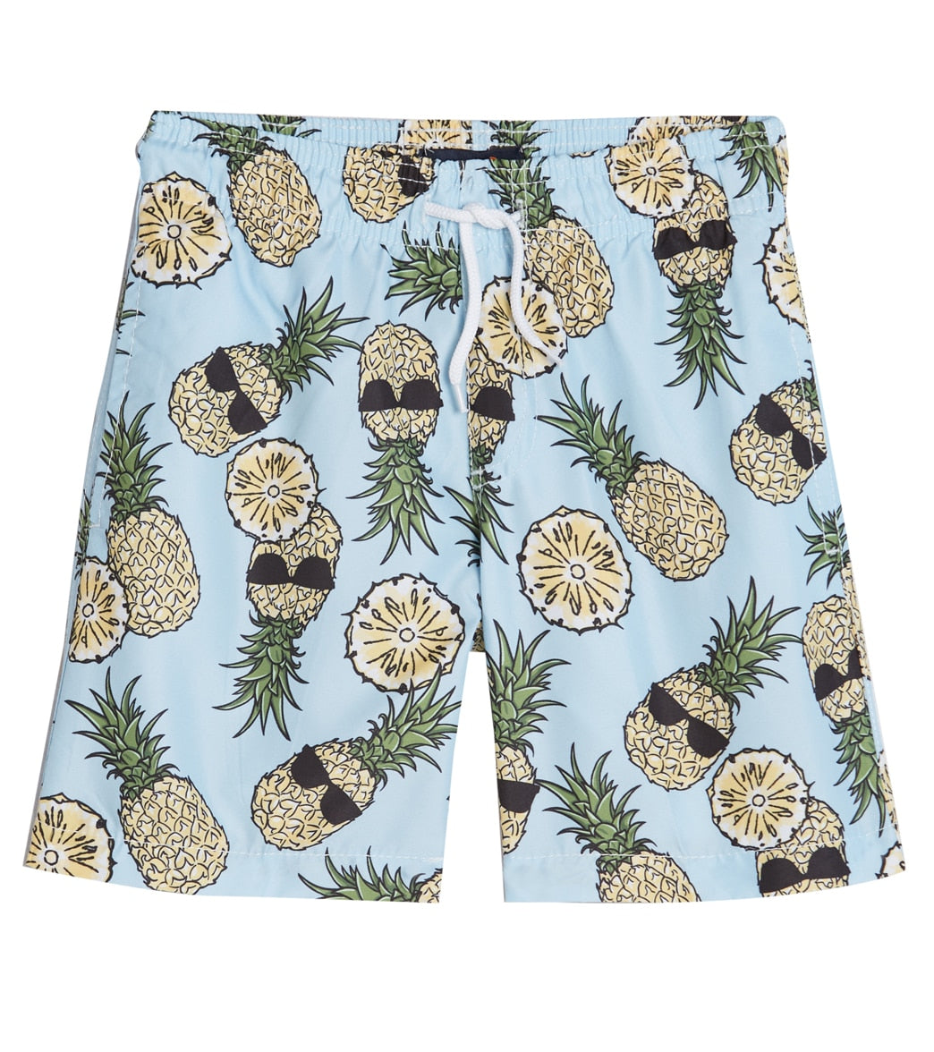 Trunks Surf & Swim Co. Boys' Pineapple Sunglasses 2-Pack Swim Trunks (Big Kid) Frost Blue