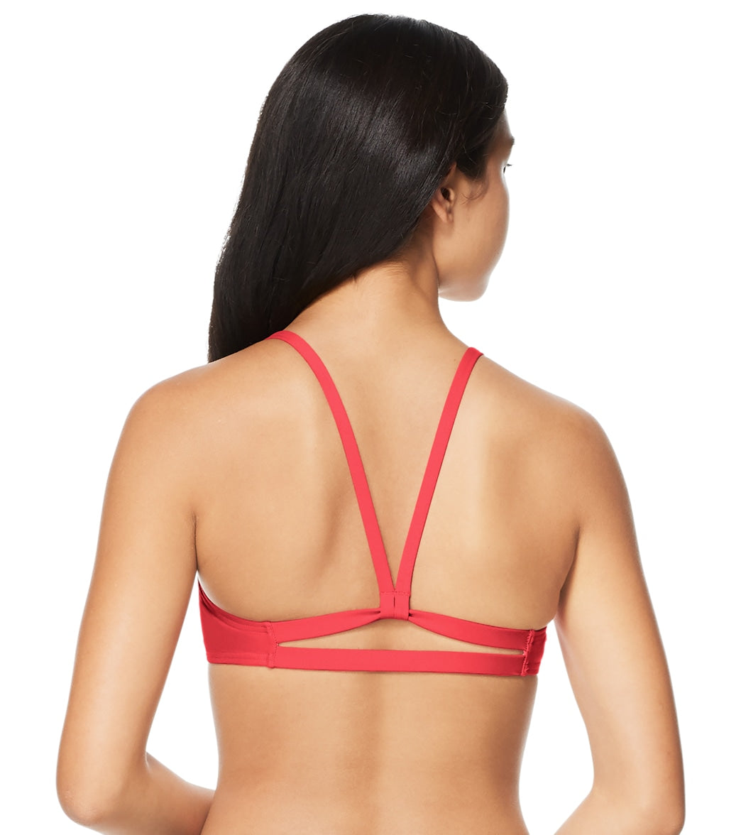 Speedo Women's Solid Strappy Fixed Back Bikini Top