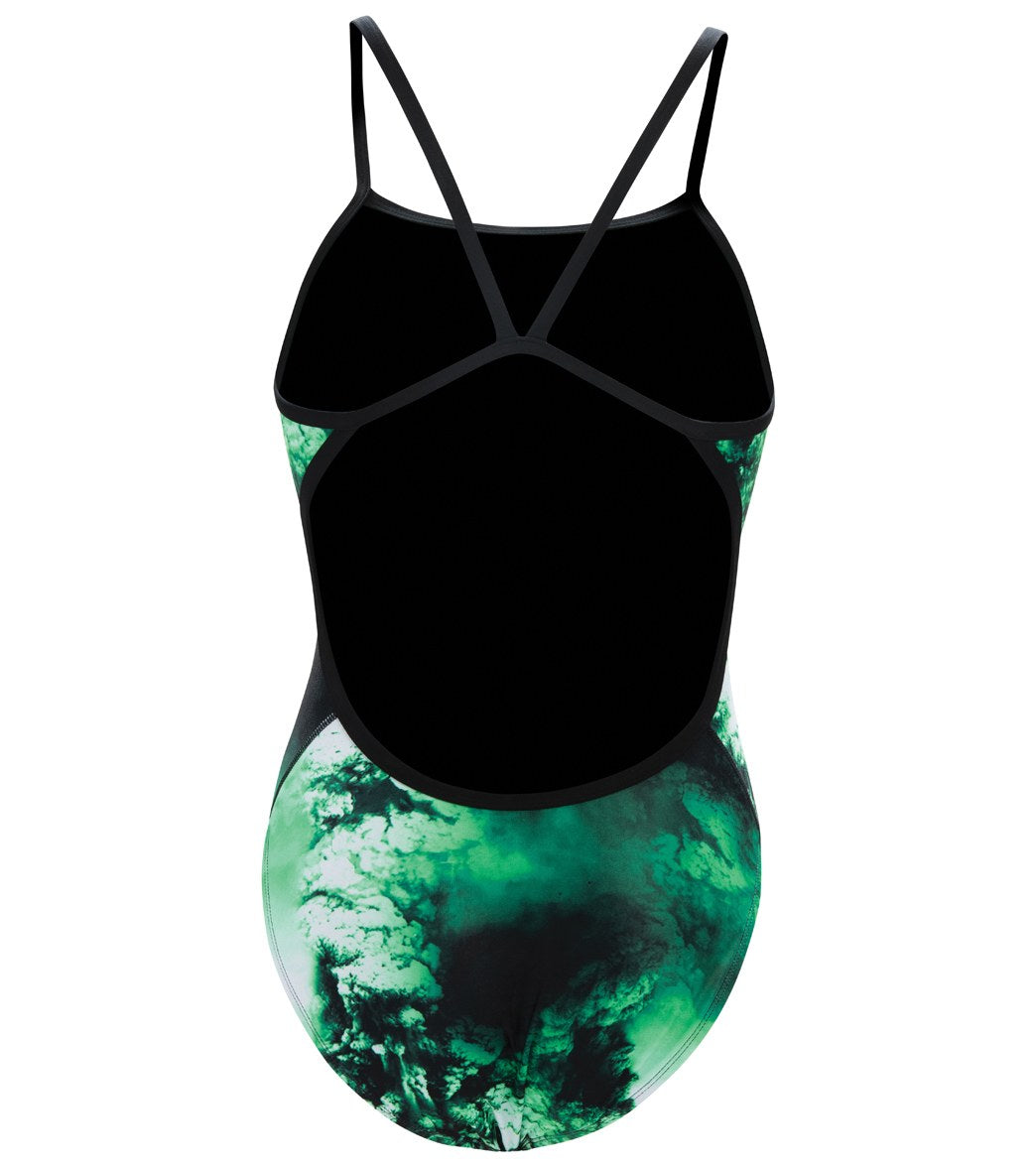 Dolfin Women's Reliance Cyclone String Back One Piece Swimsuit Green