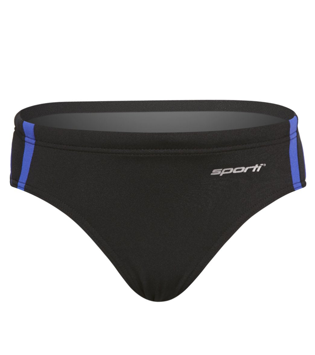 Sporti HydroLast Splice Brief Swimsuit Youth (22-28) Black/Royal