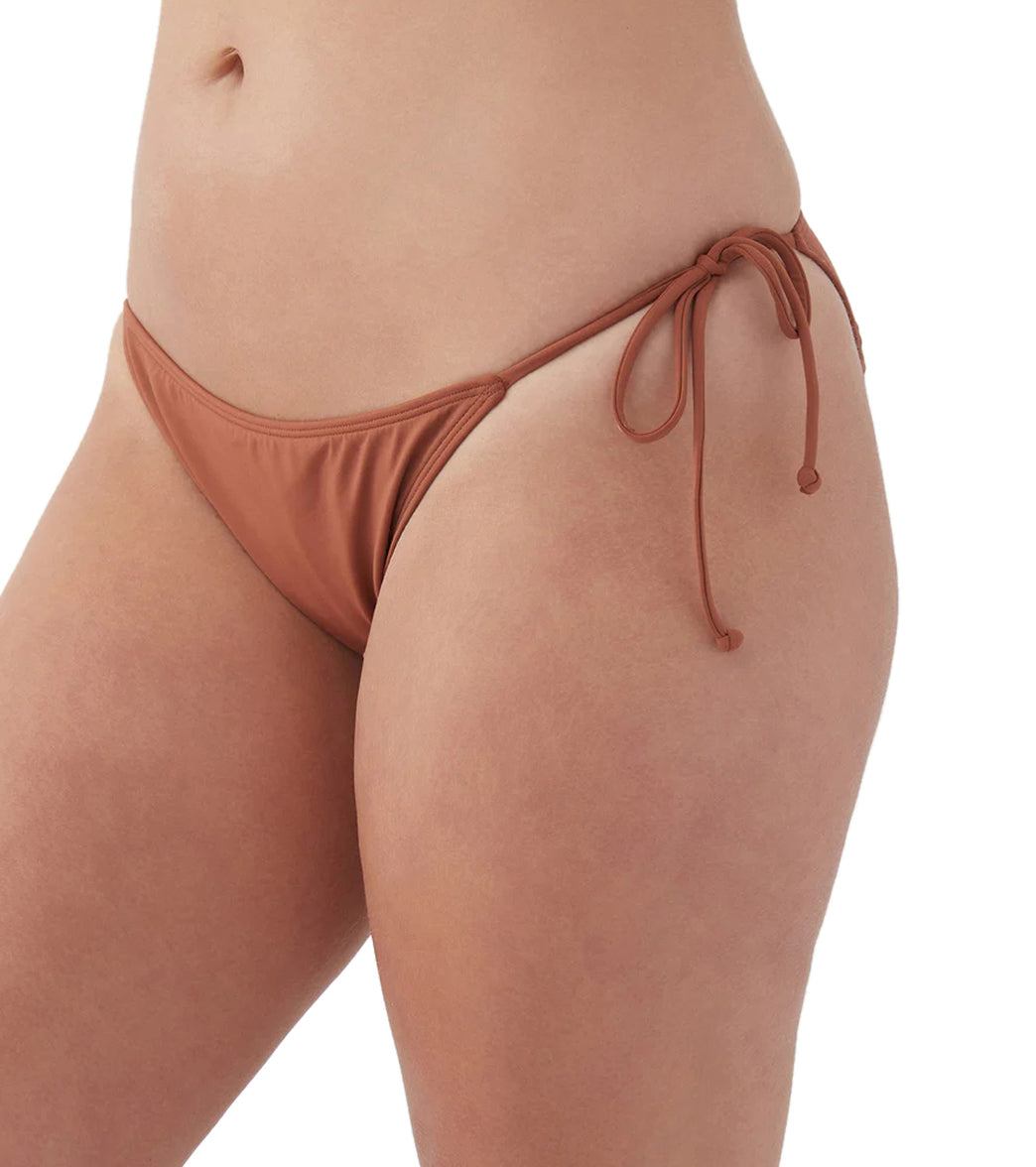 O'Neill Women's Saltwater Solids Maracas Tie Side Bikini Bottom Rustic Brown