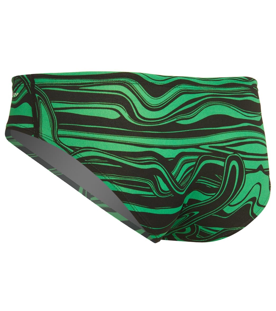 Dolfin Reliance Men's Lava All Over Racer Brief Swimsuit Green Lava