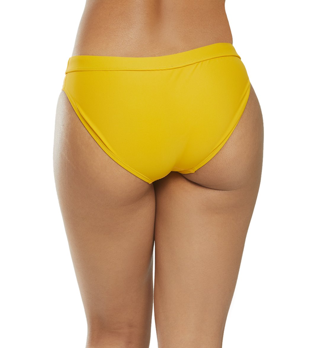 Sporti Active Hipster Workout Bikini Swim Bottom Mustard