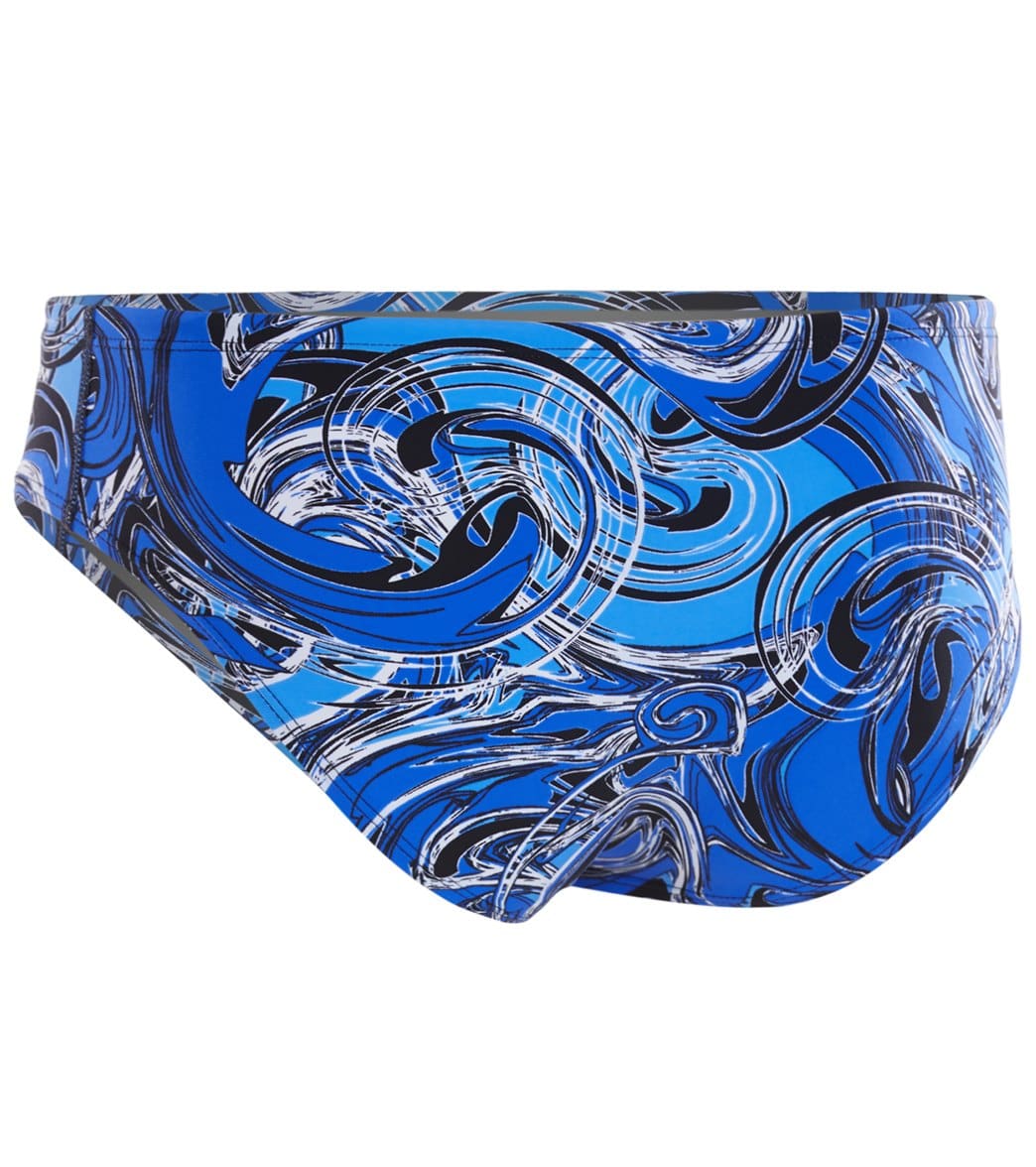 Dolfin Graphlite Men's Tidal Wave All Over Racer Brief Swimsuit Blue/Blue