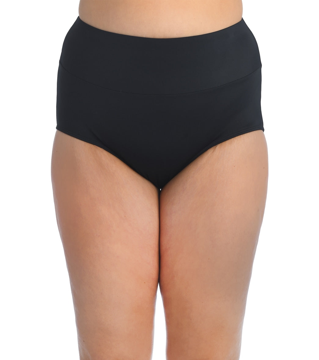 Maxine Women's Wide Band Full Bikini Bottom Black