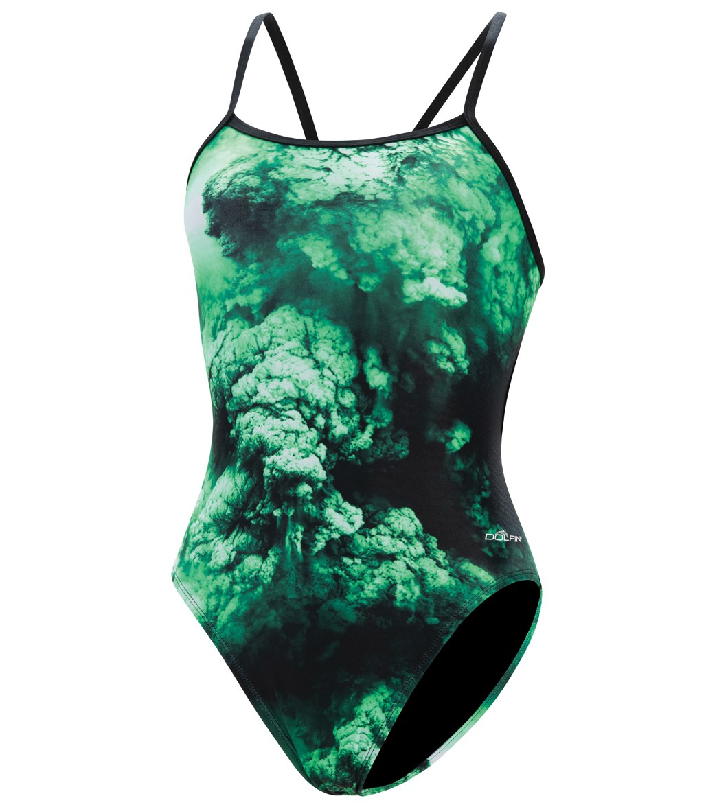 Dolfin Women's Reliance Cyclone String Back One Piece Swimsuit Green