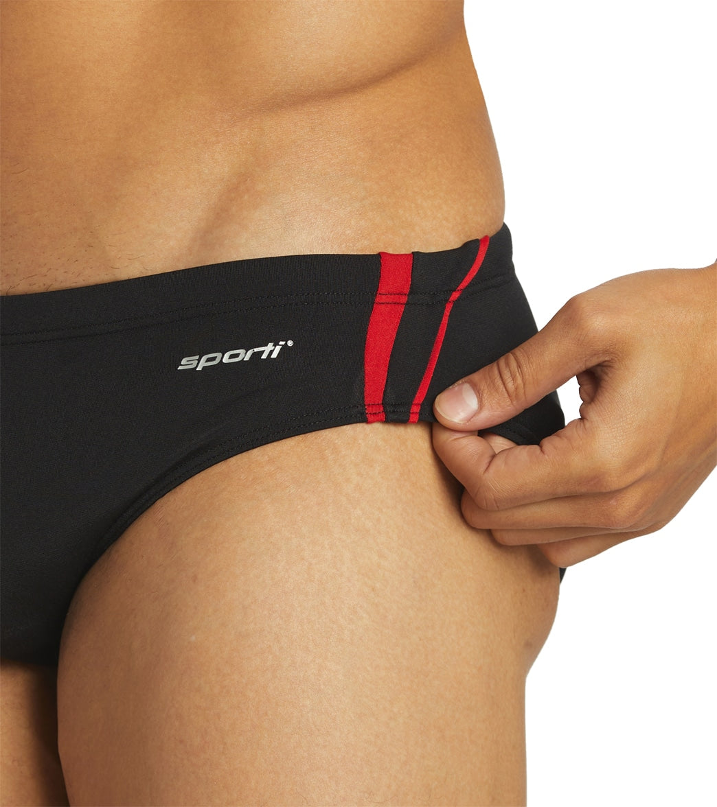 Sporti HydroLast Splice Brief Swimsuit (22-40) Black/Red