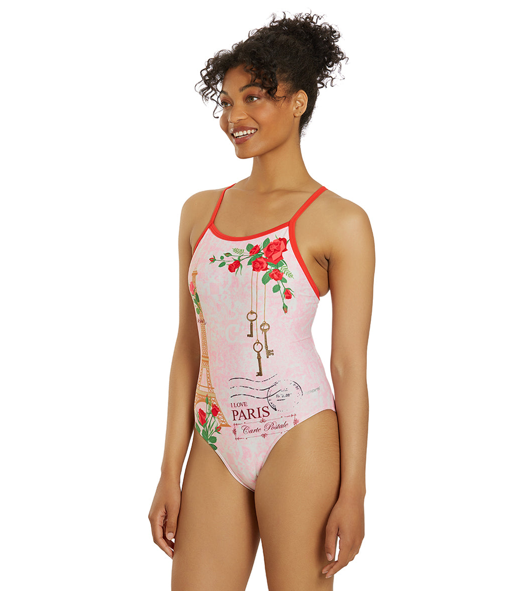 Sporti Paris Mon Amour Thin Strap One Piece Swimsuit (22-44) Mon Amour