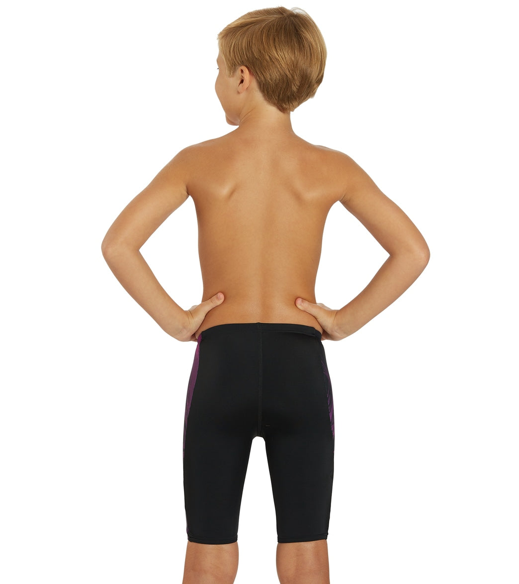 Sporti Light Wave Piped Splice Jammer Swimsuit Youth (22-28) Black/Purple