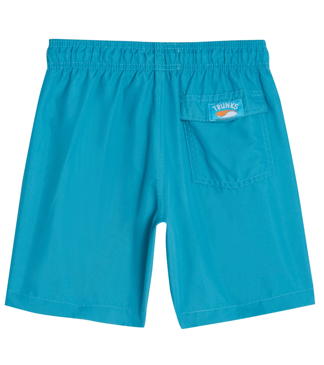 Trunks Surf & Swim Co. Boys' Stripe Sharks 2-Pack Swim Trunks (Big Kid) Frost Blue