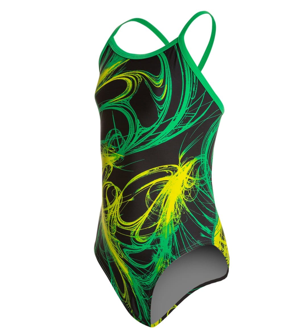 Sporti Light Wave Thin Strap One Piece Swimsuit Youth (22-28)