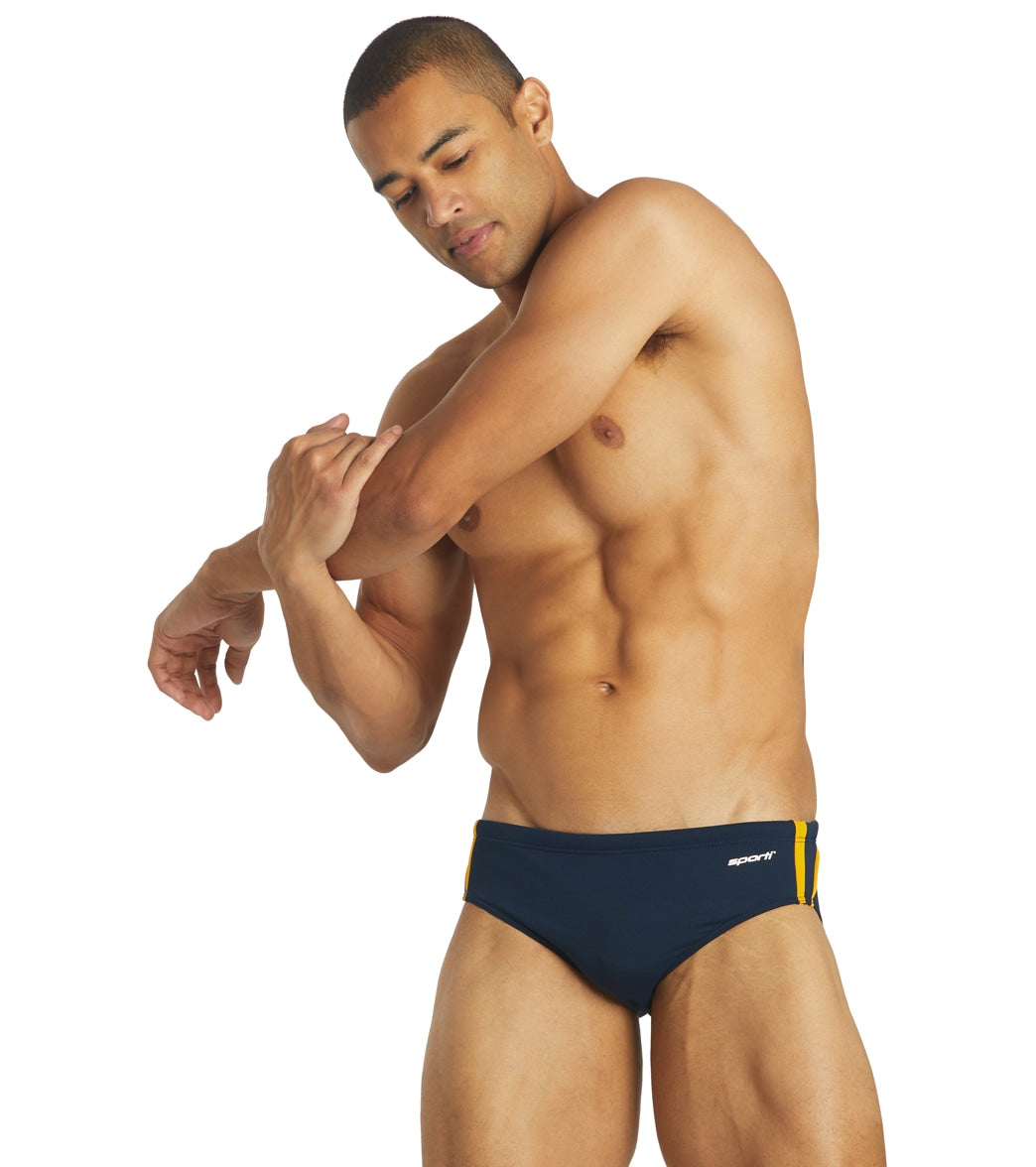 Sporti HydroLast Splice Brief Swimsuit (22-40) Navy/Gold