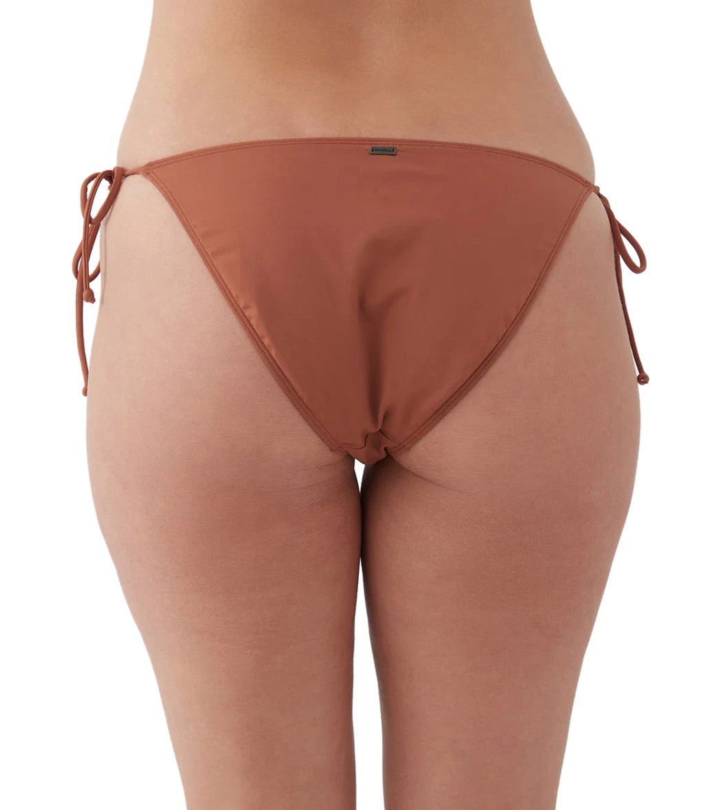 O'Neill Women's Saltwater Solids Maracas Tie Side Bikini Bottom Rustic Brown