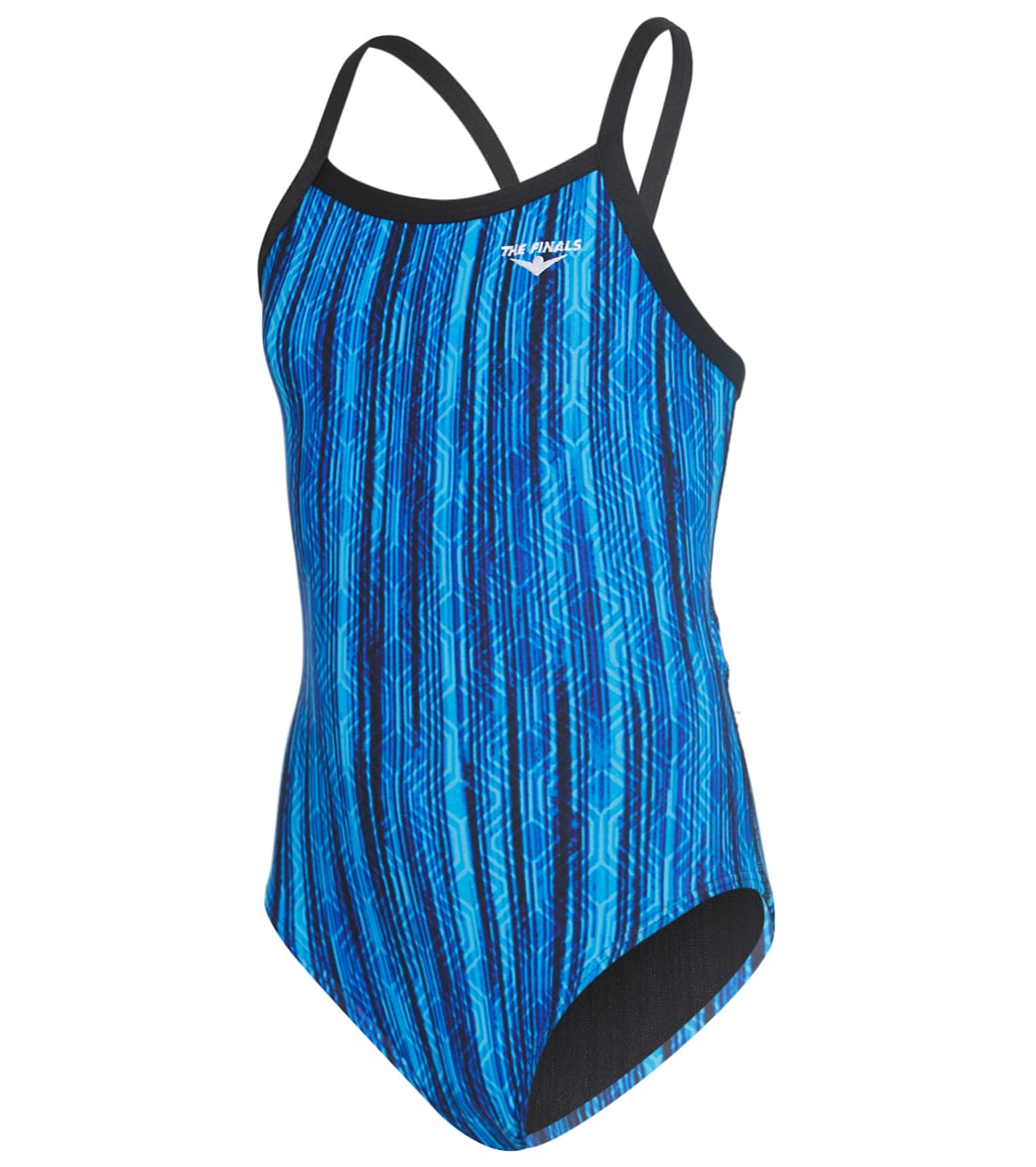 The Finals Girls' Zircon Butterfly Back One Piece Swimsuit Blue