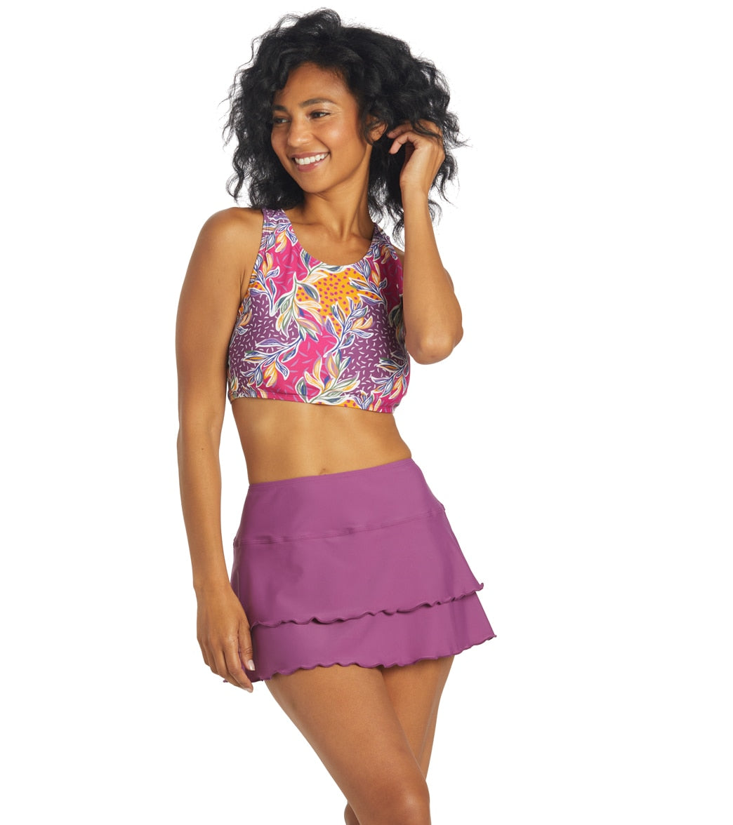 Sporti Solid Cover Up Swim Skirt Amethyst