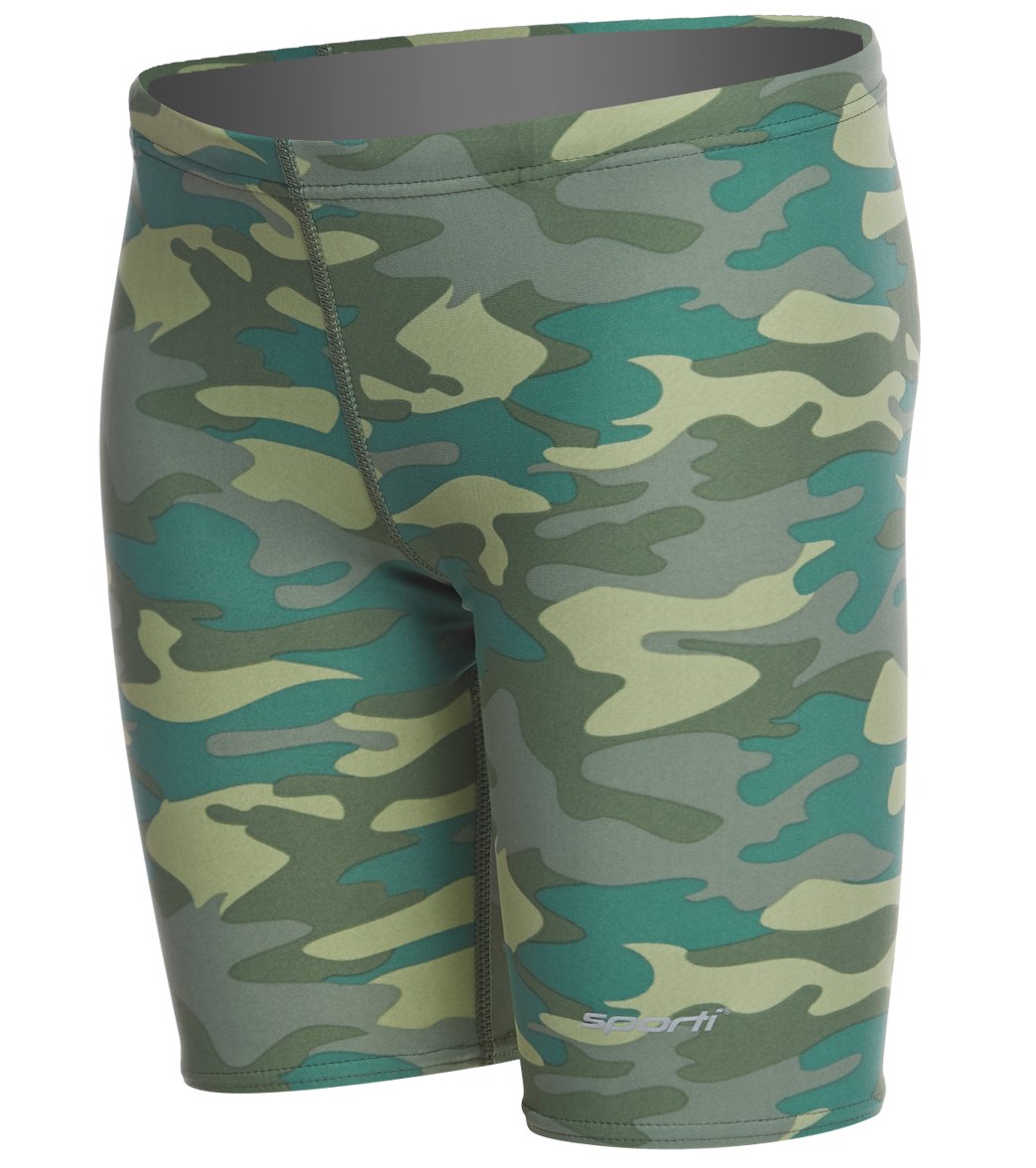 Sporti Camouflage Jammer Swimsuit Youth (22-28) Olive/Green