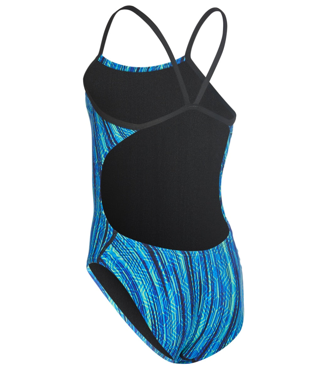 The Finals Girls' Zircon Swan Back One Piece Swimsuit Blue/Green