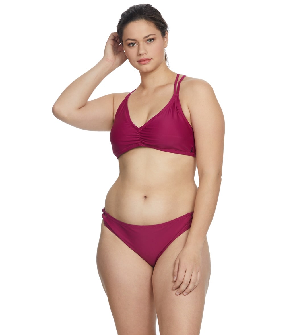 Volcom Plus Size Simply Solid Full Bikini Bottom Paradise Purple