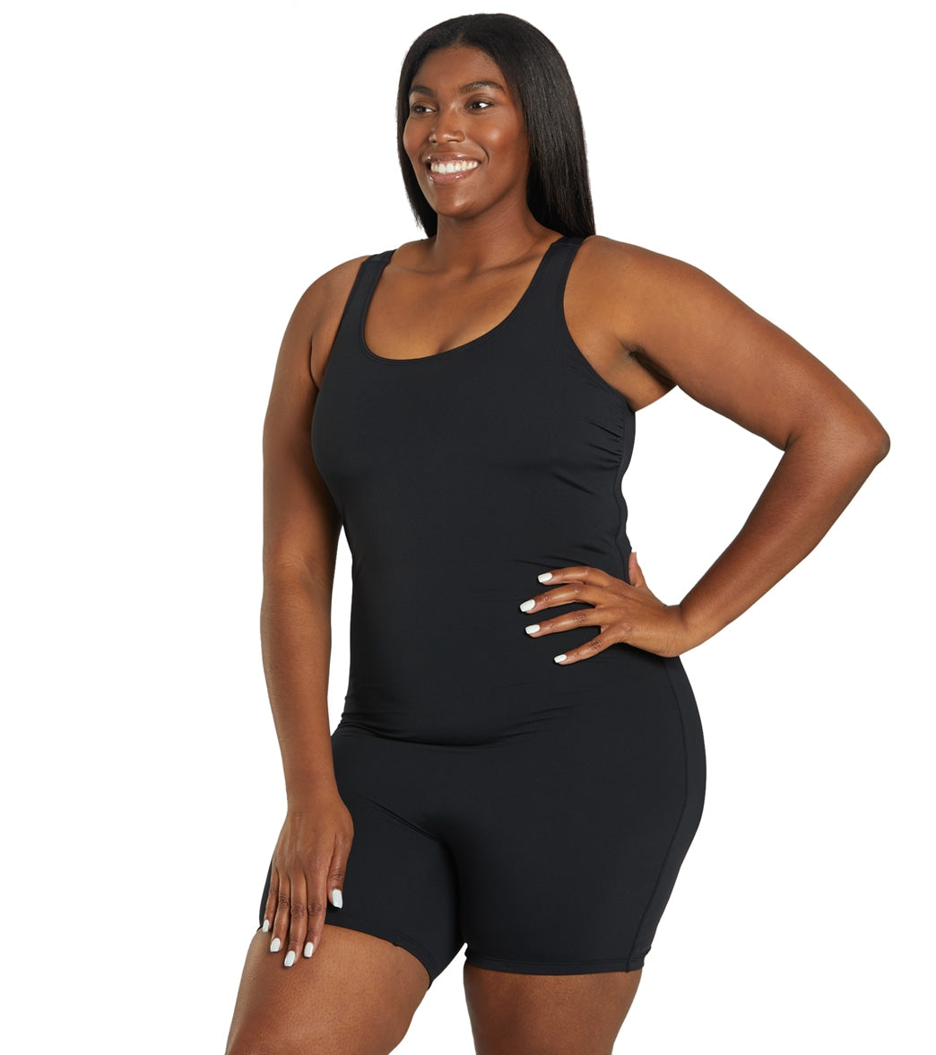 Sporti Plus Size HydroLast Chlorine Resistant Scoop Back Unitard One Piece Swimsuit