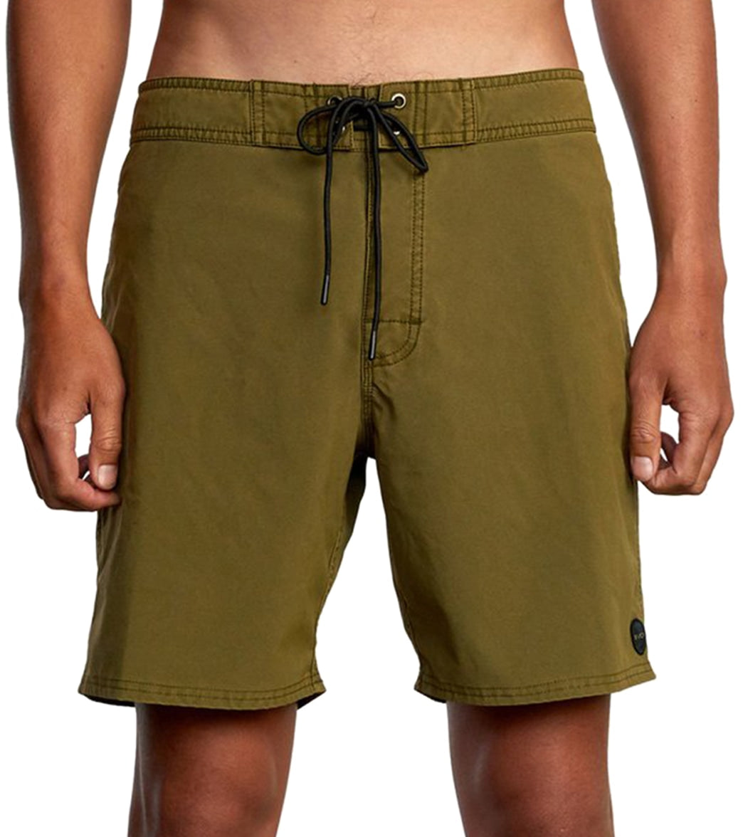 RVCA Men's 18 VA Pigment Swim Trunks Tobacco