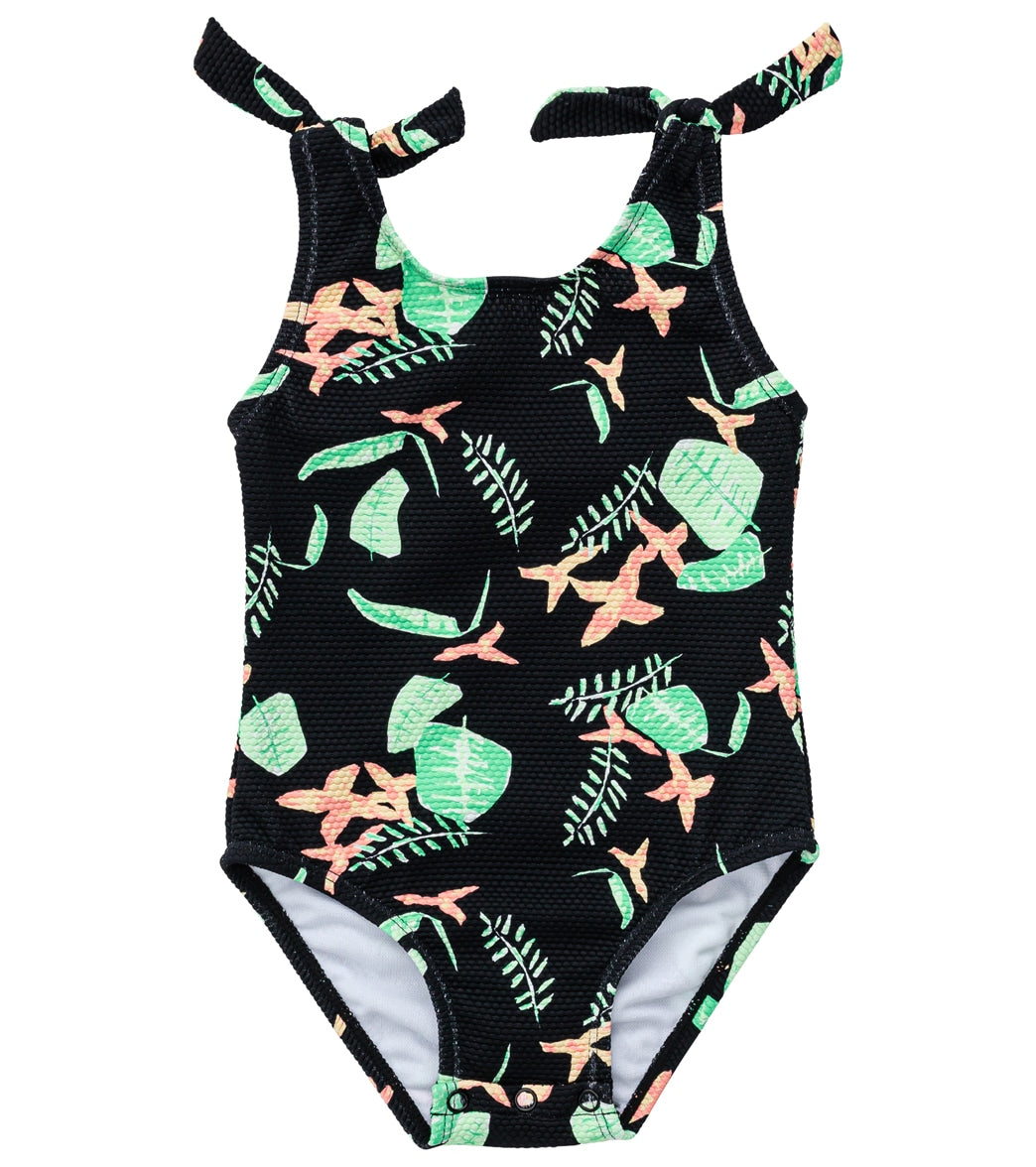 Snapper Rock Girls' Neon Rainforest Sustainable Tie Swimsuit (Baby, Toddler)