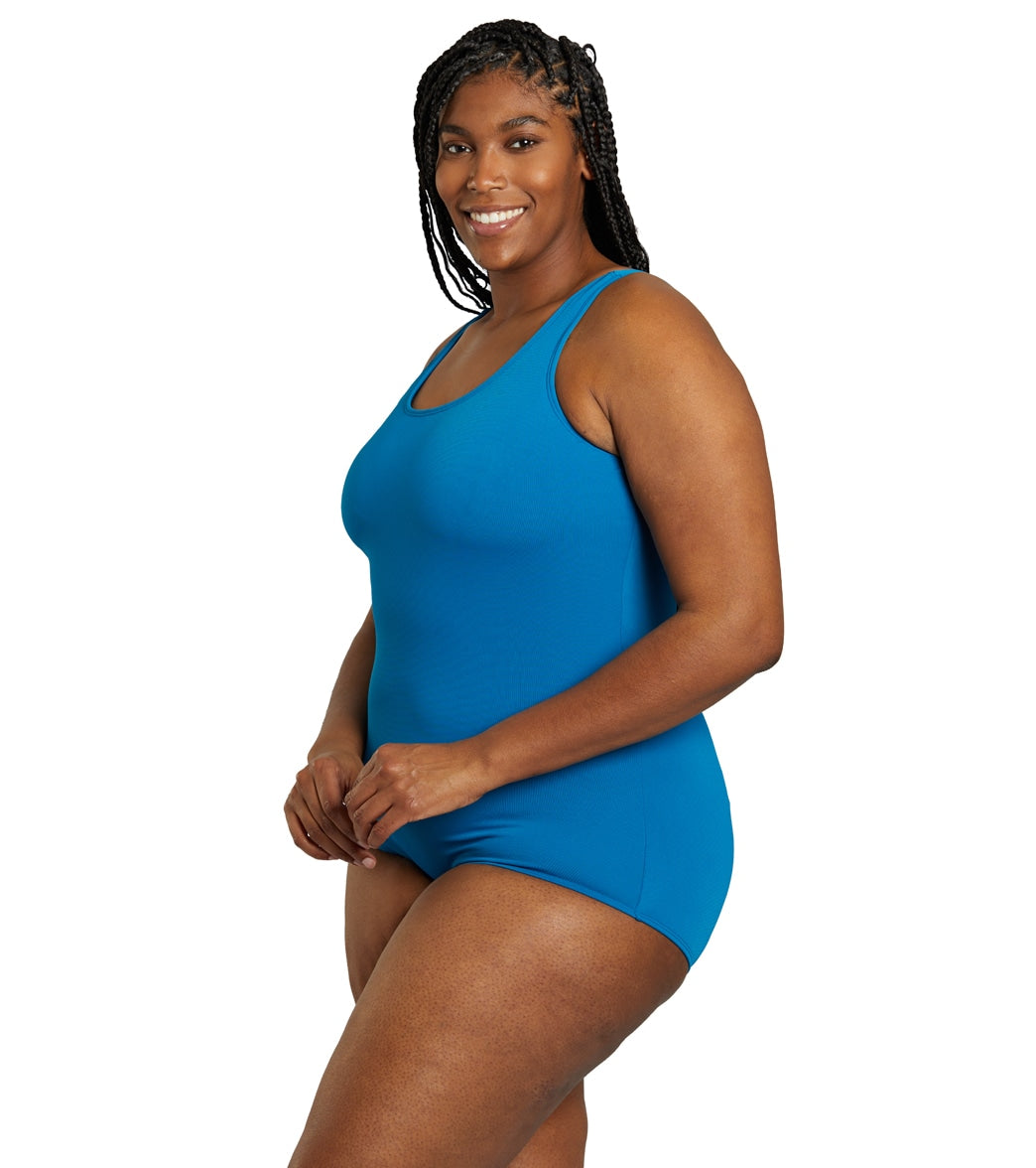 Sporti Plus Size HydroLast Chlorine Resistant Moderate Scoop Back One Piece Swimsuit