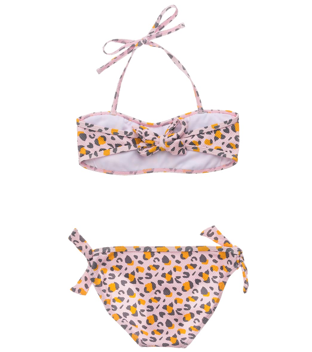 Snapper Rock Girls' Leopard Love Two Piece Bandeau Bikini Set (Toddler, Little Kid, Big Kid)