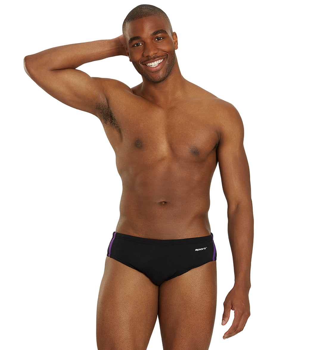 Sporti HydroLast Splice Brief Swimsuit (22-40) Black/Bright Purple